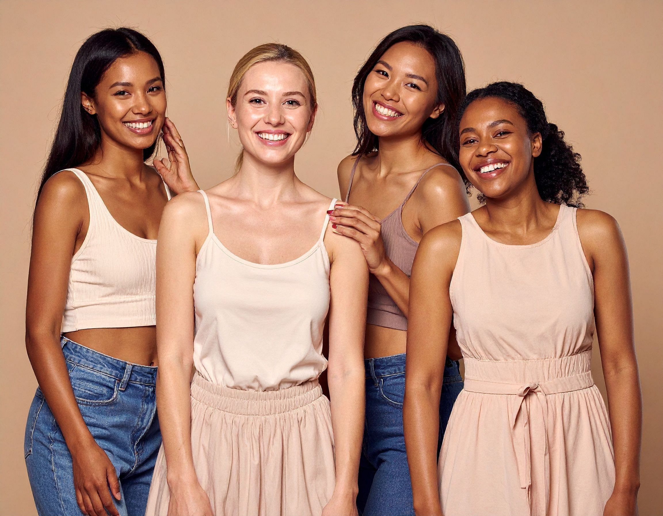 Diverse women smiling